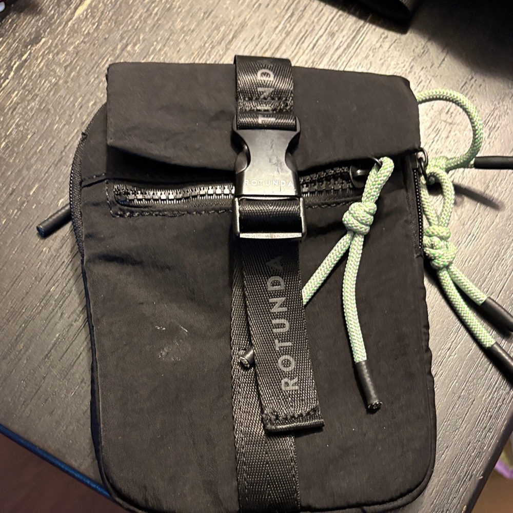 Rotund Black and Green Belt Bag